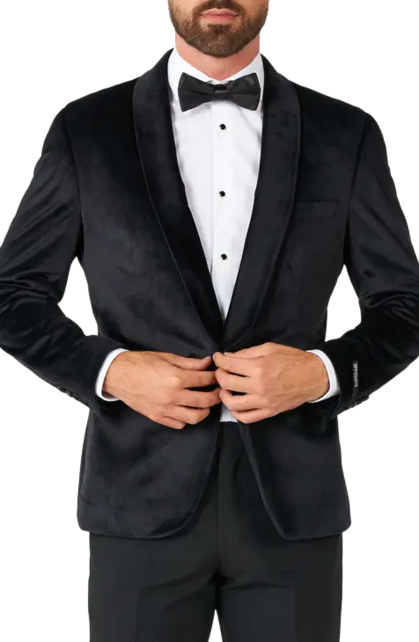 Allure Velvet Sport Coat - Black