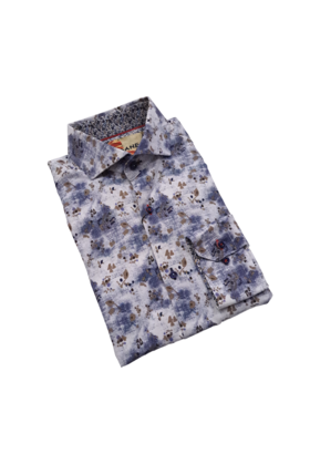 WHITE/BLUE SLOANE MULTI PATTERN DRESS SHIRT