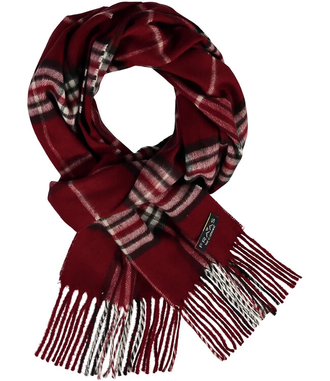 FRAAS PLAID CASHMINK SCARF RED
