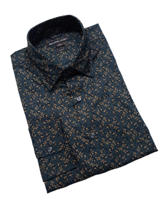 Michael Kors Stretch Dress Shirt - Leaf Camo - Loden