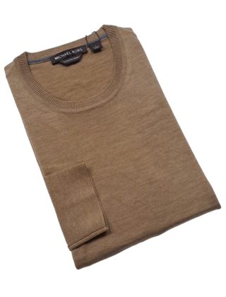Michael Kors Core Merino Crewneck Sweater - Dark Camel Melange