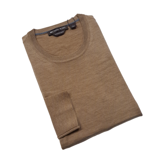 Michael Kors Core Merino Crewneck Sweater - Dark Camel Melange