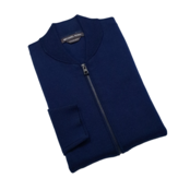 Michael Kors Baseball Collar Full Zip Sweater - Midnight Michael Kors Baseball Collar Full Zip Sweater - Midnight