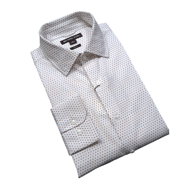 Michael Kors Stretch Dress Shirt - Square Dot - White Michael Kors Stretch Dress Shirt - Square Dot - White