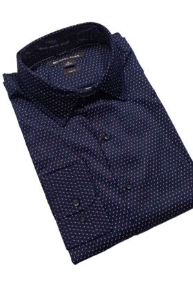 Michael Kors Stretch Dress Shirt - Square Dot - Midnight