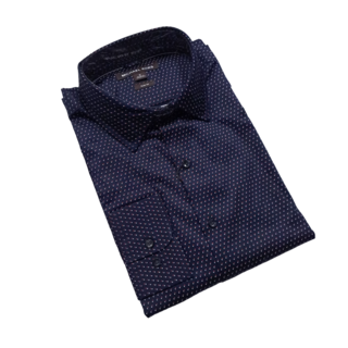 Michael Kors Stretch Dress Shirt - Square Dot - Midnight