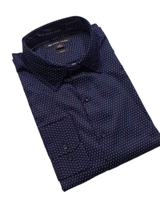 Michael Kors Stretch Dress Shirt - Square Dot - Midnight
