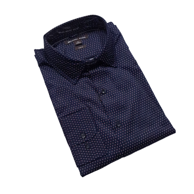Michael Kors Stretch Dress Shirt - Square Dot - Midnight Michael Kors Stretch Dress Shirt - Square Dot - Midnight
