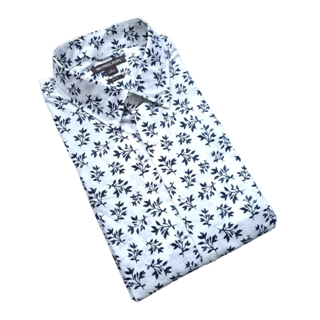 MICHAEL KORS WHITE/BLUE PATTERN DRESS SHIRT