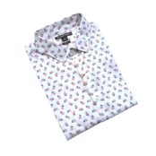 MICHAEL KORS SHORT SLEEVE DRESS SHIRT-DUSTY ROSE- MINI FLORAL