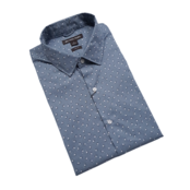MICHAEL KORS SHORT SLEEVE DRESS SHIRT- CHAMBRAY FLORAL