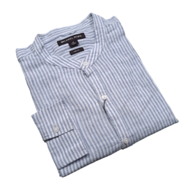 MICHAEL KORS  CHAMBRAY BAND STRIPE COLLARED SHIRT