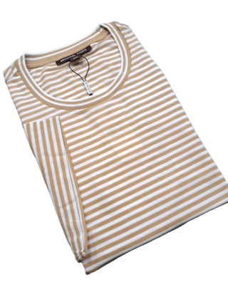 MICHAEL KORS JERSEY STRIPE TEE- KHAKI