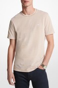 MICHAEL KORS JERSEY STRIPE TEE- KHAKI