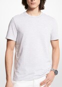 MICHAEL KORS JERSEY STRIPE TEE- HEATHER GREY