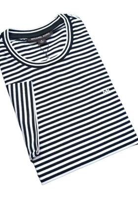 MICHAEL KORS JERSEY STRIPE TEE - Black