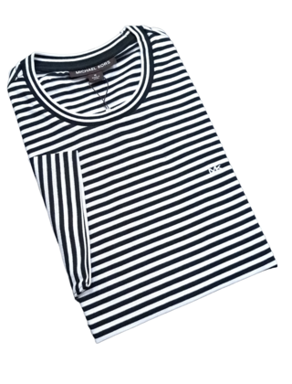 MICHAEL KORS JERSEY STRIPE TEE - Black