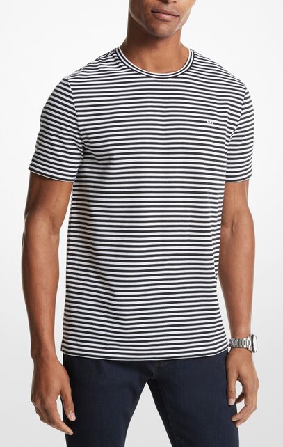 MICHAEL KORS JERSEY STRIPE TEE - Black MICHAEL KORS JERSEY STRIPE TEE - Black