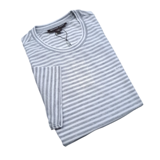 MICHAEL KORS JERSEY STRIPE TEE- HEATHER GREY