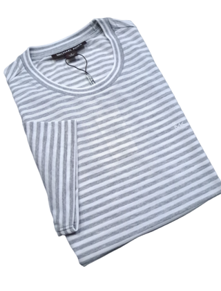 MICHAEL KORS JERSEY STRIPE TEE- HEATHER GREY