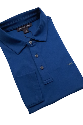 Michael Kors Sleek Polo-Long Sleeve - River Blue