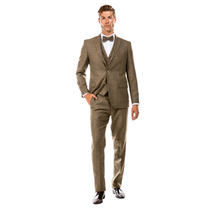 Sean Alexander Tweed 3 Pc Suit - Tan