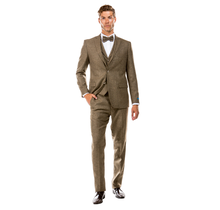 Stacy Adams Tweed 3 Pc Suit - Tan