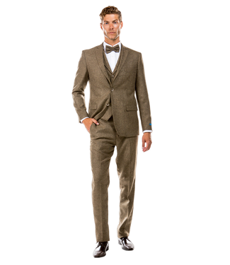 Sean Alexander Sean Alexander Tweed 3 Pc Suit - Tan