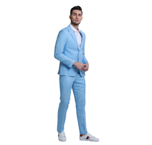 Tazzio 2Pc Linen Suit - Baby Blue