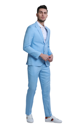 Tazzio 2Pc Linen Suit - Baby Blue