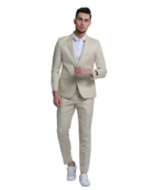 Tazzio 2Pc Linen Suit - Tan