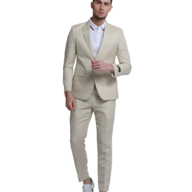 Tazzio 2Pc Linen Suit - Tan