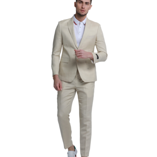 Tazzio 2Pc Linen Suit - Tan