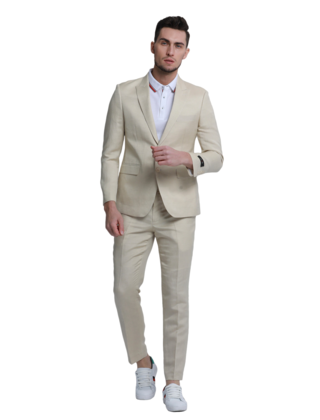 Tazzio 2Pc Linen Suit - Tan