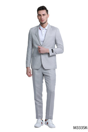 Tazzio Linen Suit - Light Grey