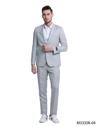 Tazzio Linen Suit - Light Grey