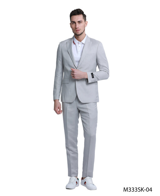 Tazzio Linen Suit - Light Grey