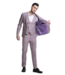 Tazzio Tazzio -1 Button Notch Lapel 3Pc Sharkskin Suit - Rose