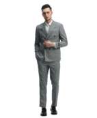 Tazzio 2Pc Double Breasted Sharkskin Suit - Mint Tazzio 2Pc Double Breasted Sharkskin Suit - Mint