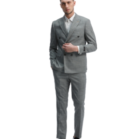 Tazzio 2Pc Double Breasted Sharkskin Suit - Mint
