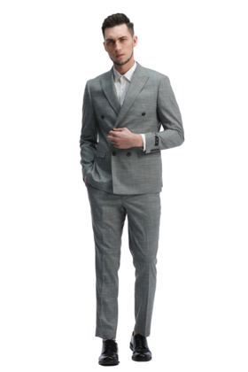 Tazzio 2Pc Double Breasted Sharkskin Suit - Mint