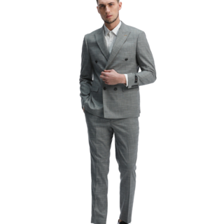Tazzio 2Pc Double Breasted Sharkskin Suit - Mint