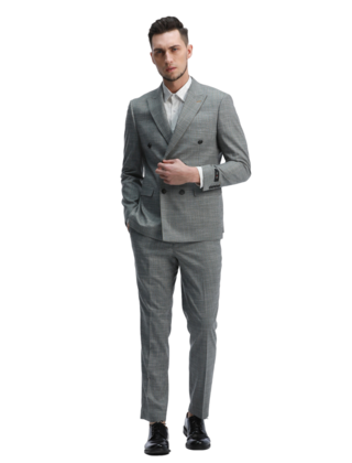 Tazzio 2Pc Double Breasted Sharkskin Suit - Mint