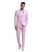Tazzio 2Pc Linen Suit - Pink