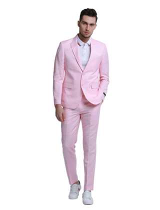 Tazzio 2Pc Linen Suit - Pink