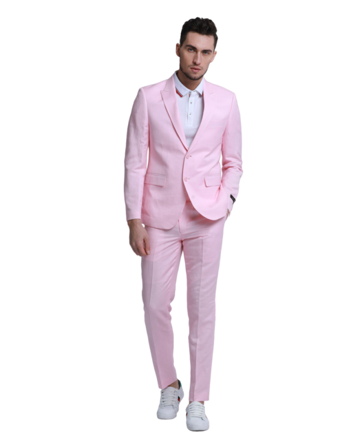 Tazzio 2Pc Linen Suit - Pink
