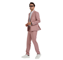 Tazzio Pinstripe Double Breasted Suit - Pink