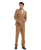Tazzio Pinstripe Double Breasted Suit - Camel Tazzio Pinstripe Double Breasted Suit - Camel
