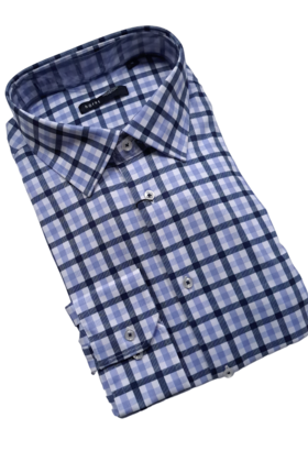Horst Plaid Soft Dress Shirt - Navy