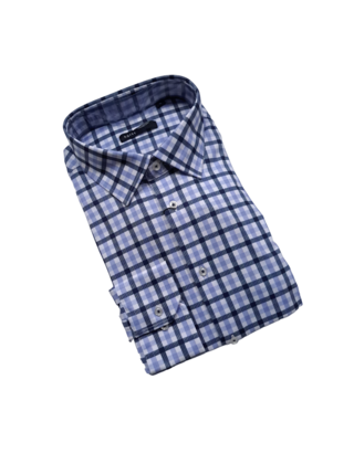 Horst Plaid Soft Dress Shirt - Navy